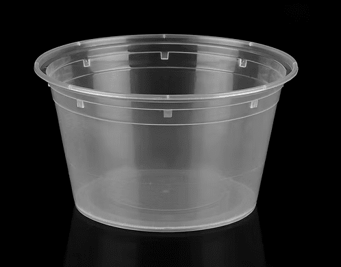 Transparent plastic condiment cup